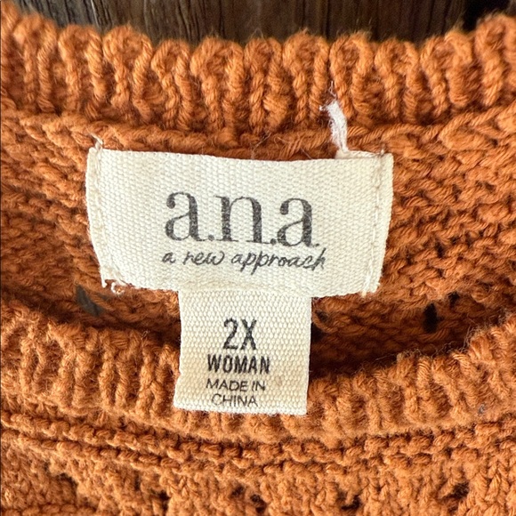a.n.a Women's Orange Knit Tank Top - Picture 2 of 5